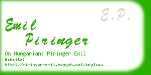 emil piringer business card